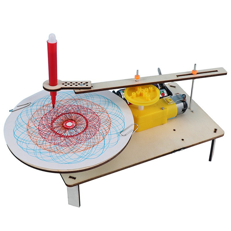 Science Robot - 1-3Pcs DIY Wooden Electric Plotter Drawing