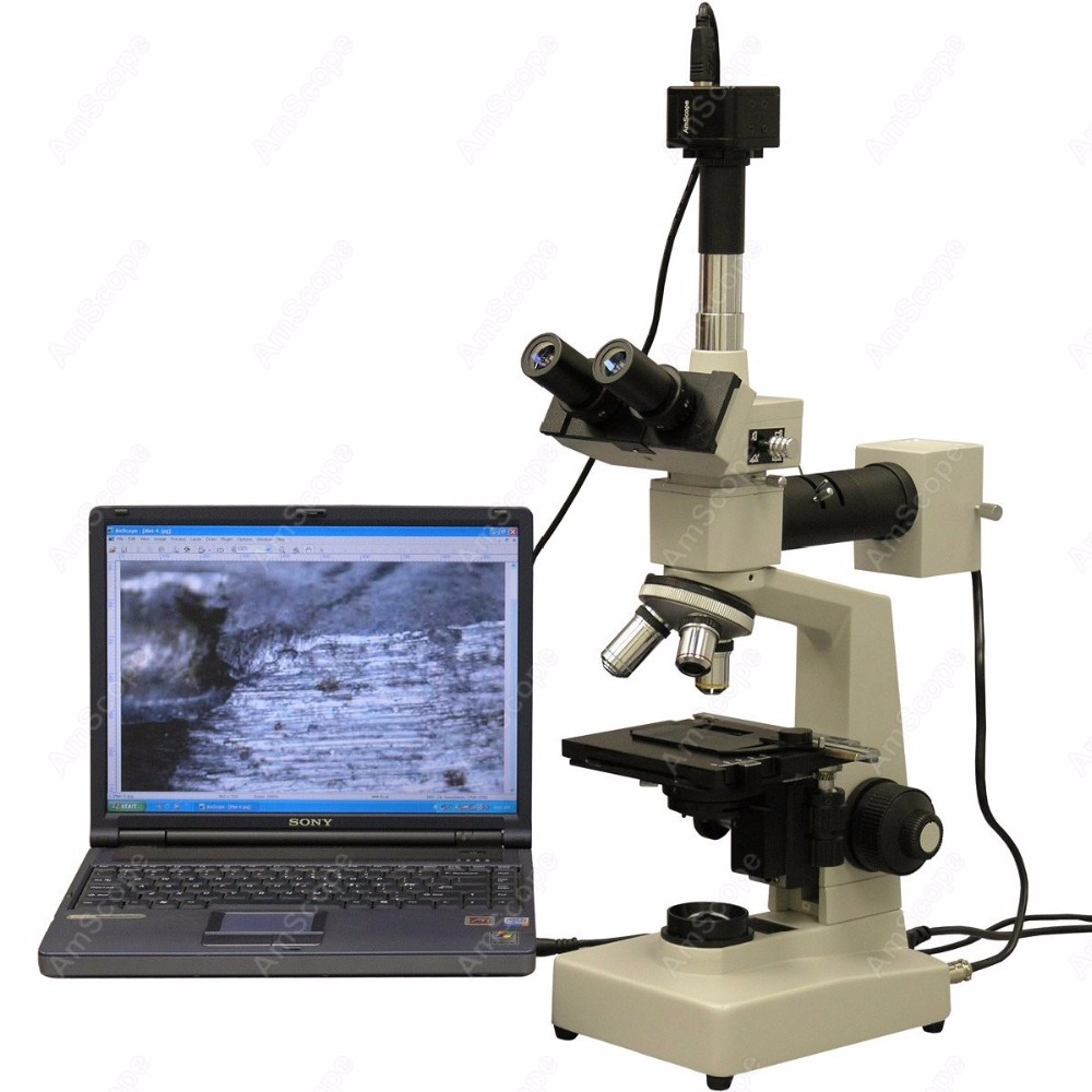 AmScope Metallurgical Trinocul - огляд і ціна Microscope Compound 40X